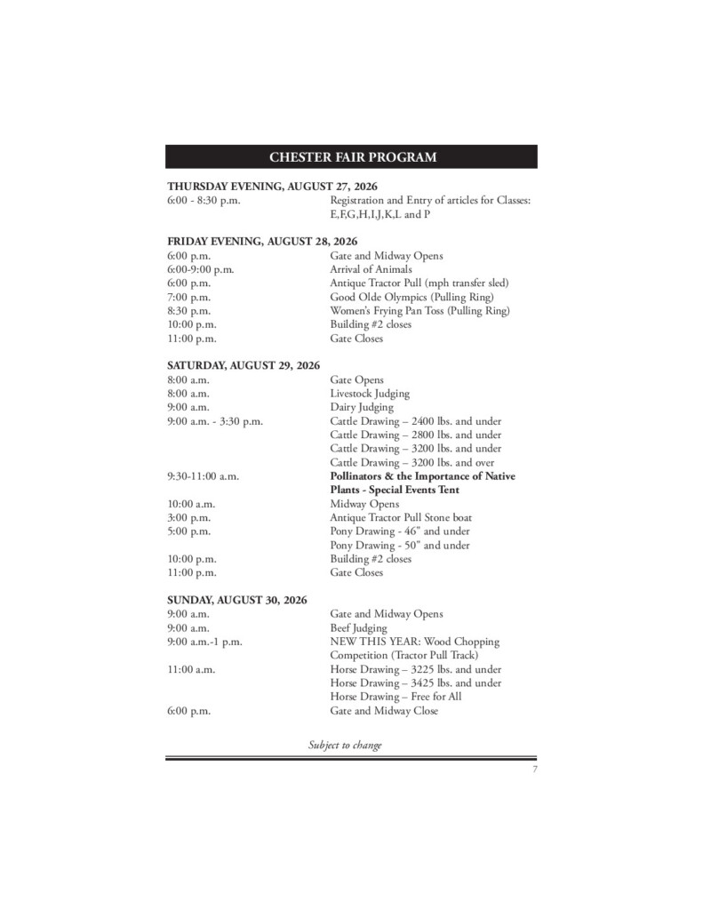 Schedule
